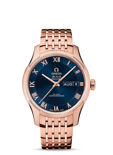 Omega De Ville Hour Vision Master Chronometer Annual Calendar Sedna Gold / Blue / Bracelet
